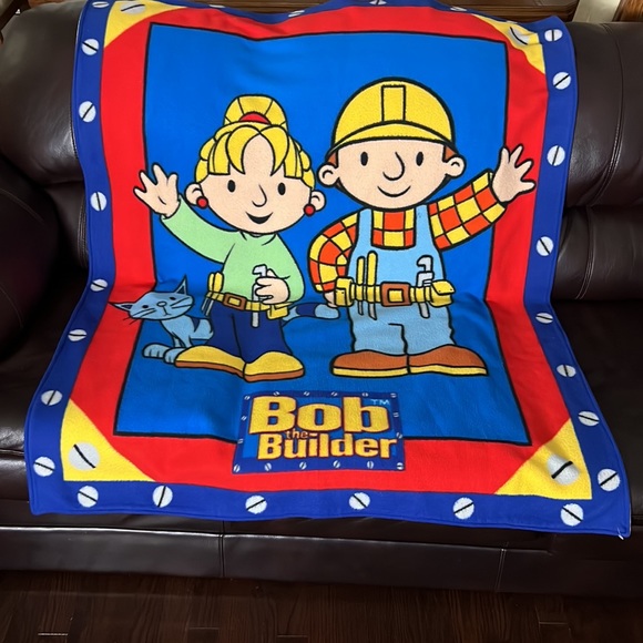 Vintage Bob The Builder Rare Fun Fleece Throw Blanket - Picture 2 of 14